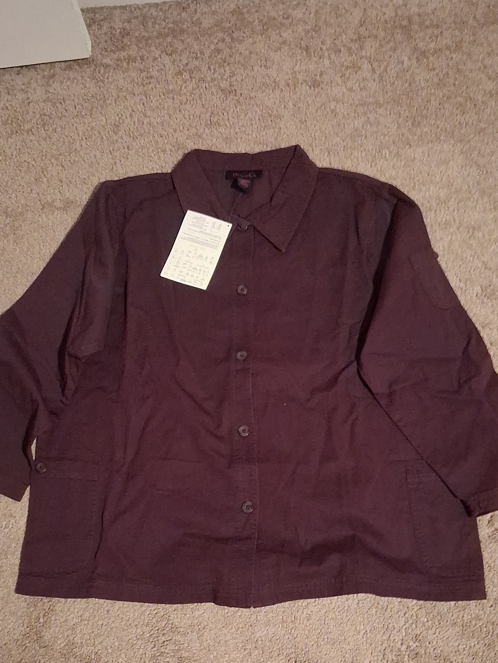 Women's Button-Up Shirt Jacket in Deep Plum